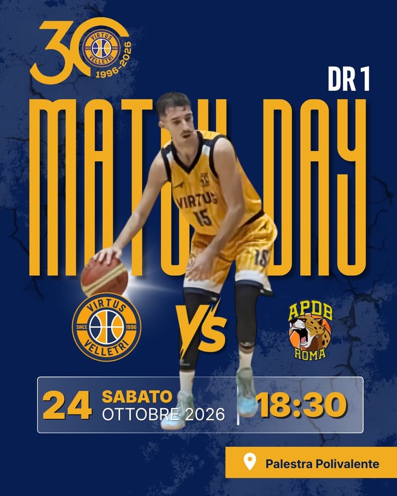 🏀 Sabato 24 Ottobre: Vi aspettiamo tutti alla Palestra Polivalente! 💛💙 Vieni a tifare i nostri ragazzi 🎉 Non mancare! 🔥 🆚 Apdb Roma 📍